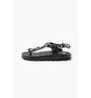 Sandales-tongs Bijoux en Cuir - Noir Uni Fonce