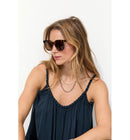 Lunettes de Soleil Femme - Marron Uni Fonce