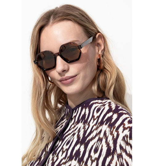 Lunettes de Soleil Femme - Marron Uni Fonce