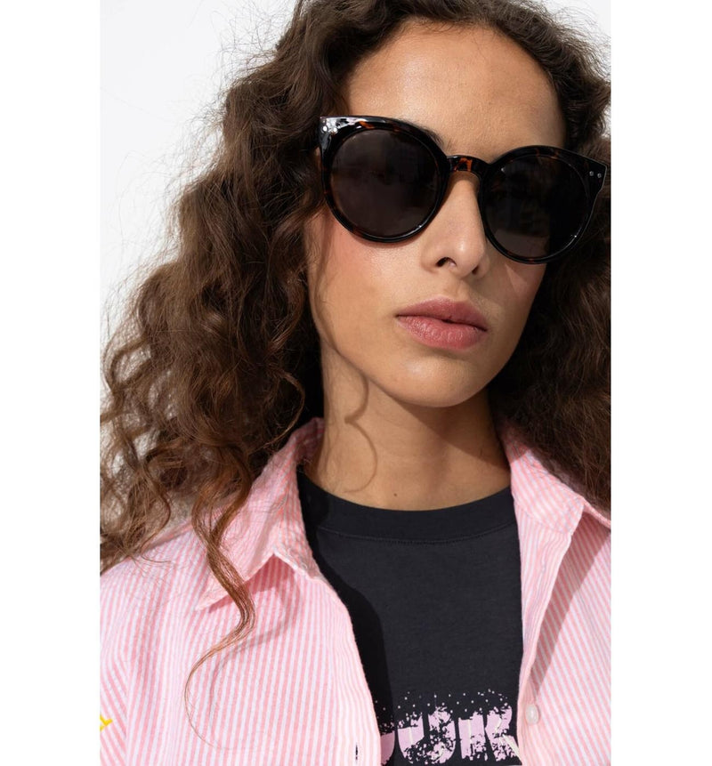 Lunettes de Soleil Femme - Marron Uni Fonce