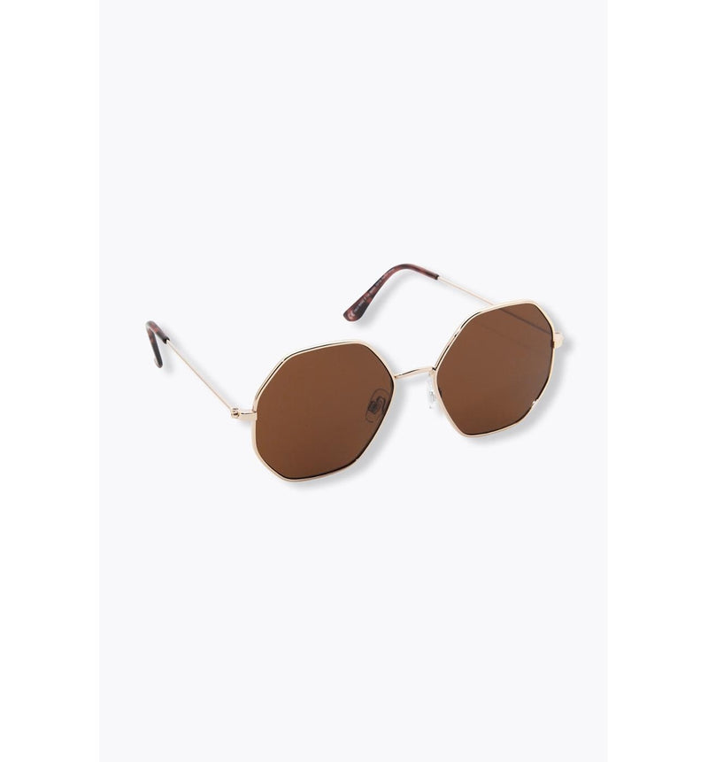 Lunettes de Soleil en Métal - Marron Uni Fonce