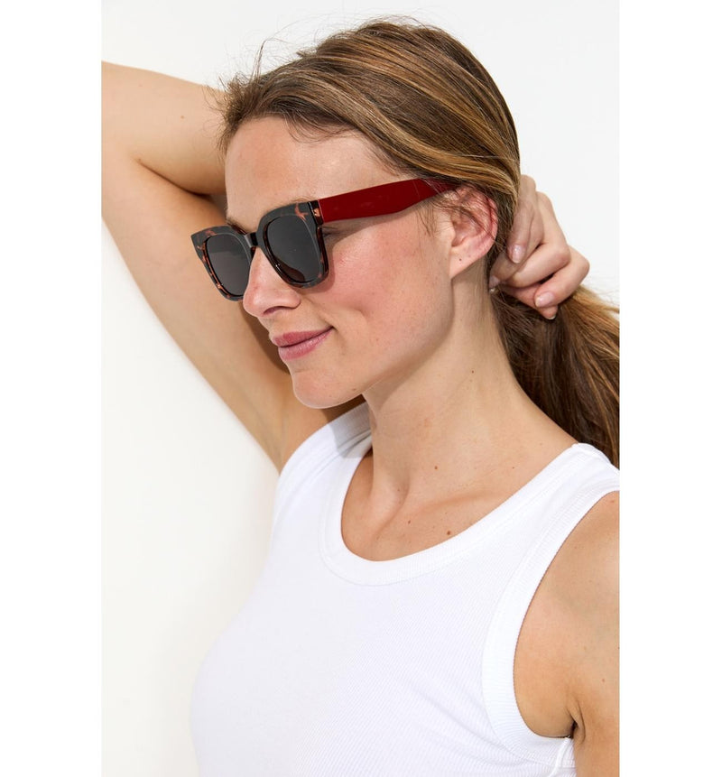 Lunettes de Soleil Femme - Marron Uni Fonce