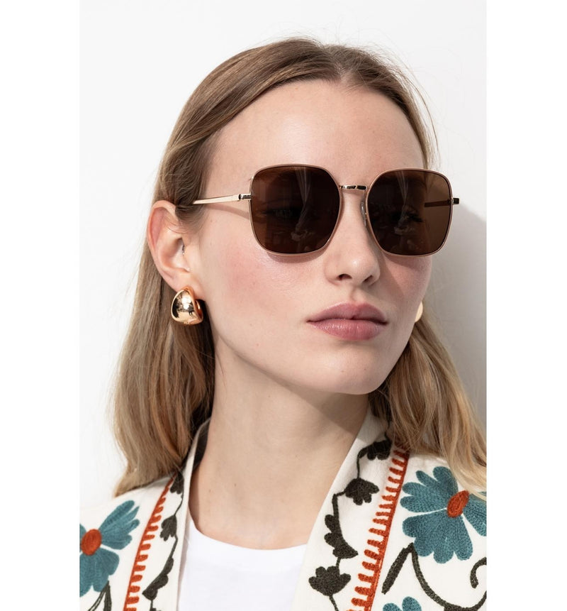 Lunettes de Soleil Femme - Marron Uni Fonce