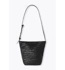 Sac Seau en Cuir Tressé Femme - Noir Uni Fonce