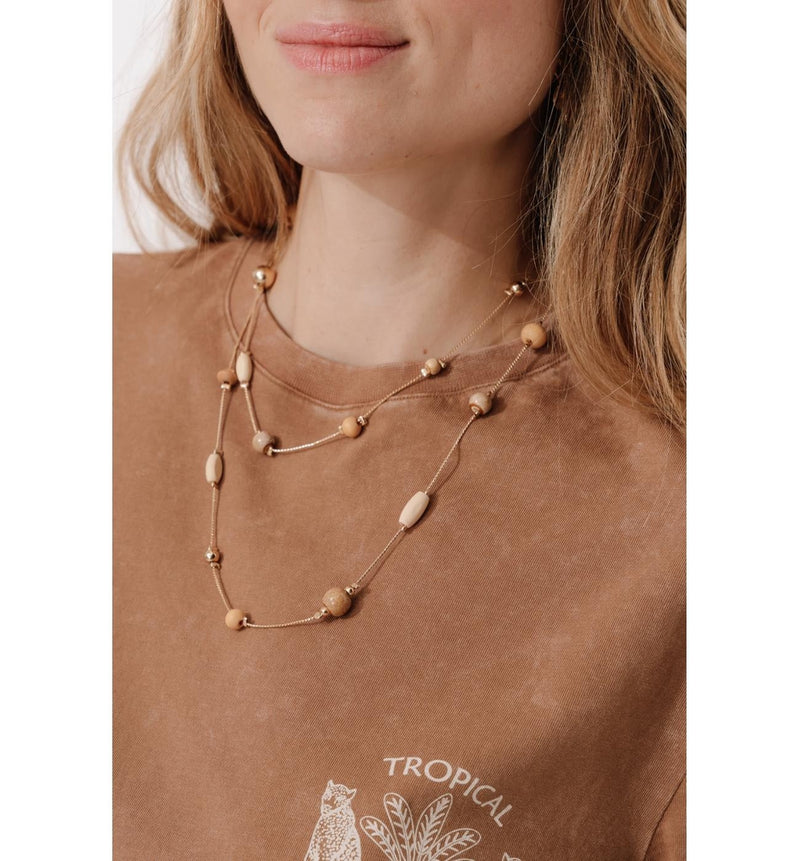 Sautoir de Perles Femme - Jaune Uni Colore