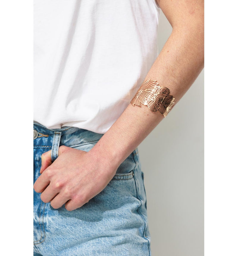 Bracelet Manchette Femme - Jaune Uni Colore
