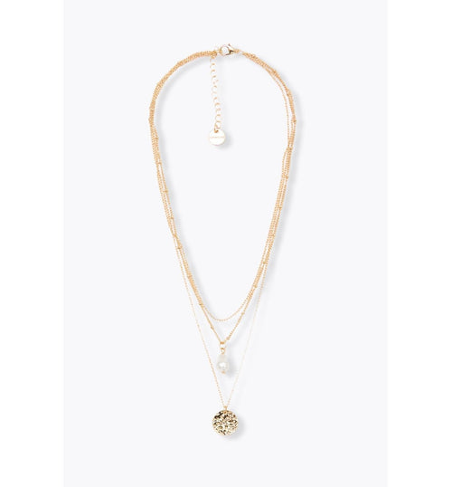 Collier Multirang Femme - Jaune Uni Colore