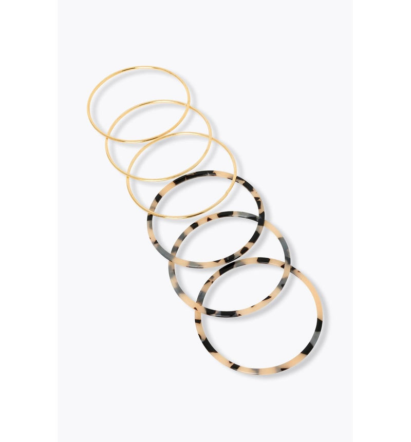 6 Bracelets Fantaisie Femme - Jaune Uni Colore