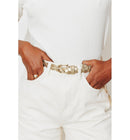 Ceinture en Cuir Pailletée - Jaune Uni Colore
