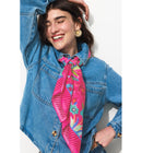 Foulard Carré Laura Gulshani - Rose Uni Colore