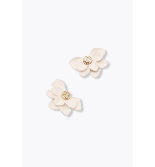 Boucles D'oreilles Demi-fleurs - Jaune Uni Colore