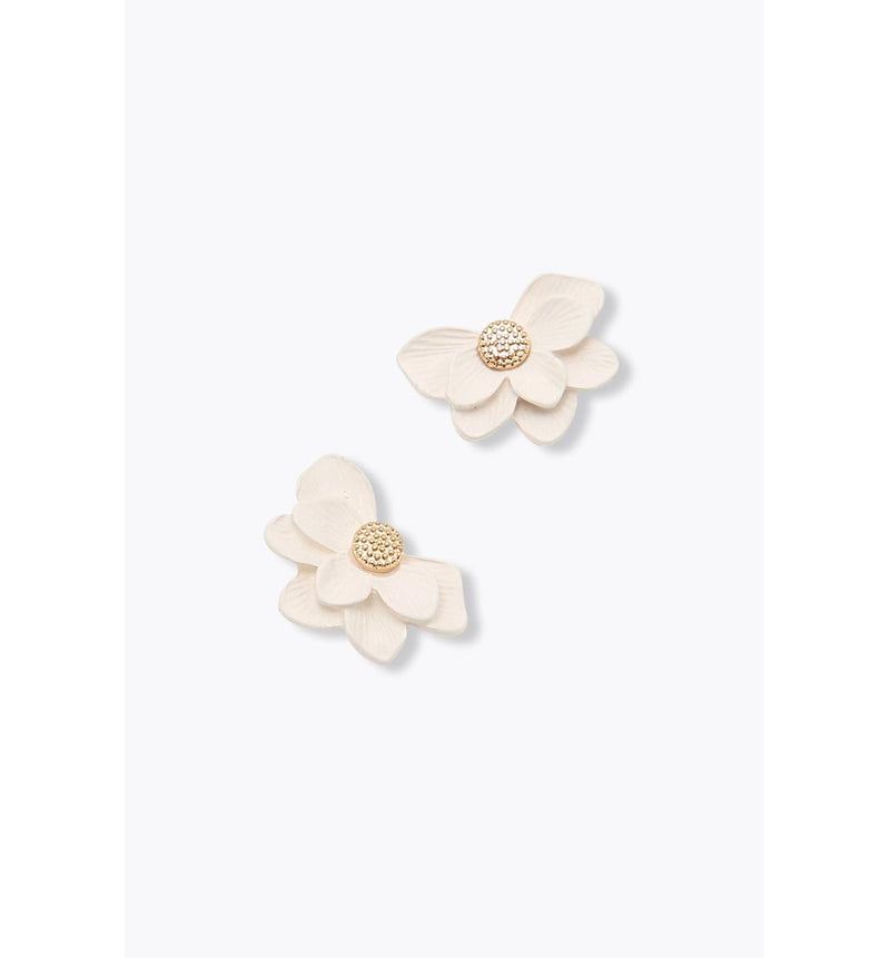 Boucles D'oreilles Demi-fleurs - Jaune Uni Colore