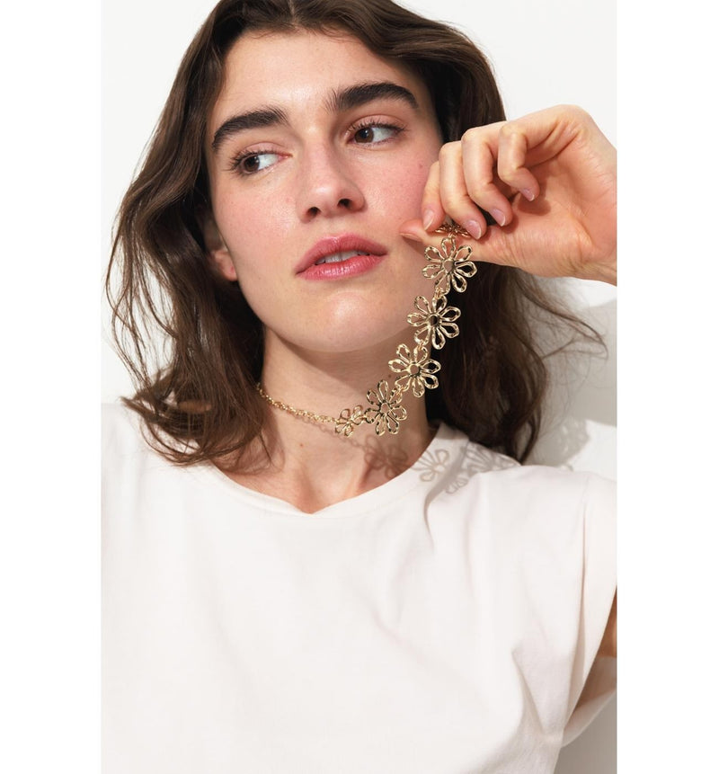 Collier de Fleurs Femme - Jaune Uni Colore