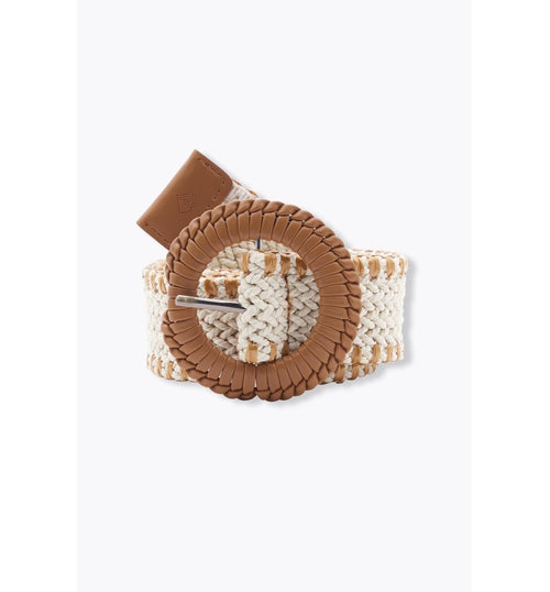 Large Ceinture Tressée Femme - Naturel Uni Clair