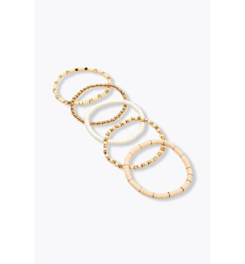 Bracelets Fantaisie (lot de 5) - Jaune Uni Colore