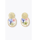 Boucles D'oreilles Fleuries - Jaune Uni Colore