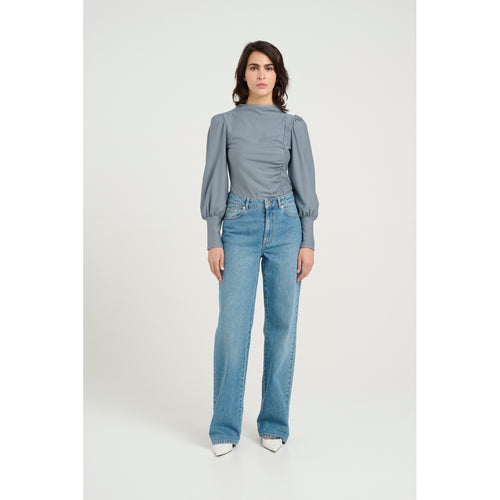 Blouse Rifagz Puff Blouse Noos - Grey Blue