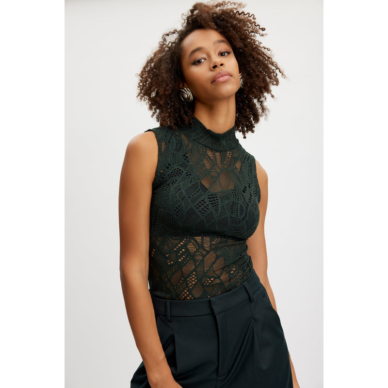 Blouse Hilmagz Lace Tank Top - Jet Set