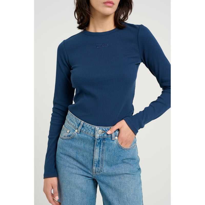 Top Drewgz Ls Logo Top - Dress Blues