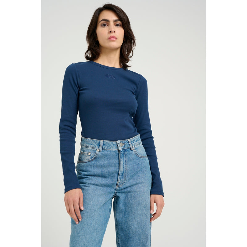 Top Drewgz Ls Logo Top - Dress Blues