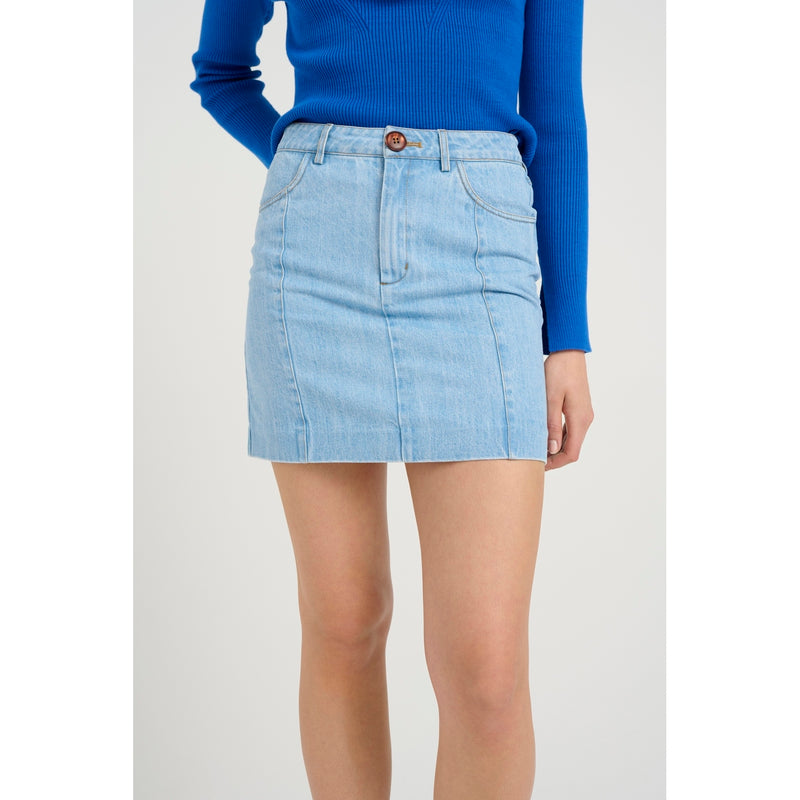 Skirt Vellagz Short Skirt - Light Blue Washed
