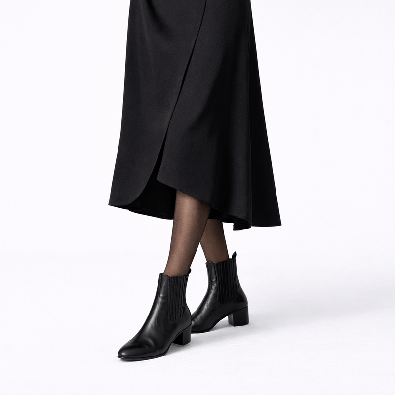 Bottines Gaia - Cuir De Veau Lisse - Noir