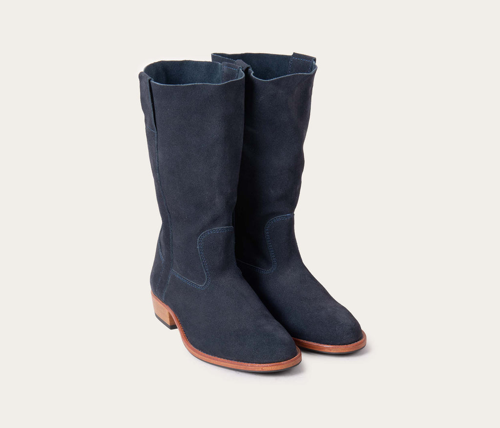 Stivali Gaïa - Pelle scamosciata blu - Donna