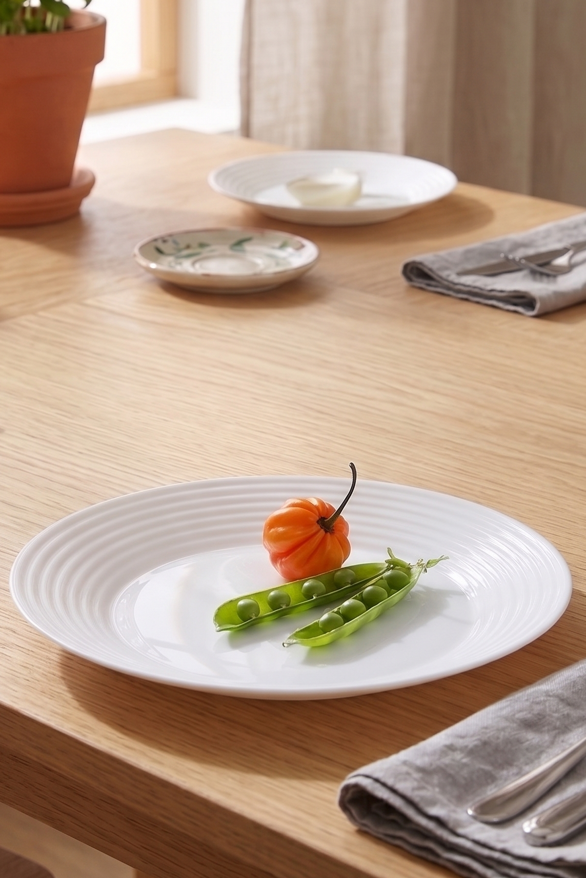 Harena - 6 Assiettes Creuses - Verre Opale Extra Résistant - Blanc - Luminarc
