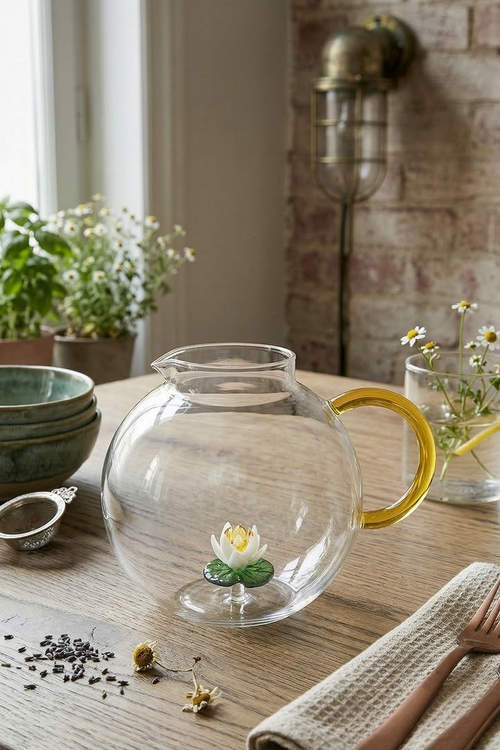 Pichet En Verre Borosilicate - Figurine Nénuphar