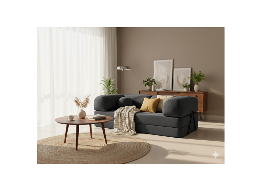 Nebula - Convertible Sofa - 3-Seater - Textured Velvet - Grey