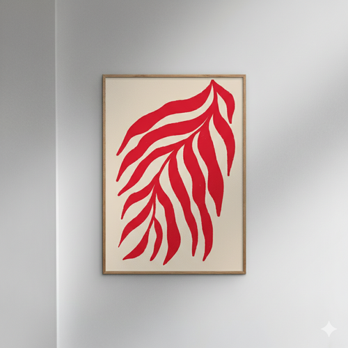 Angela Minca - Red Silhouette Textured Branch