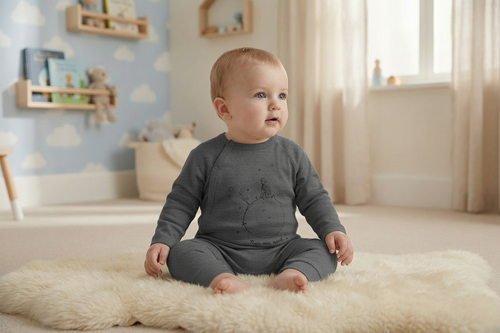 Grenouillere Print Planete - Ange - Dark Grey - 100% Cachemire