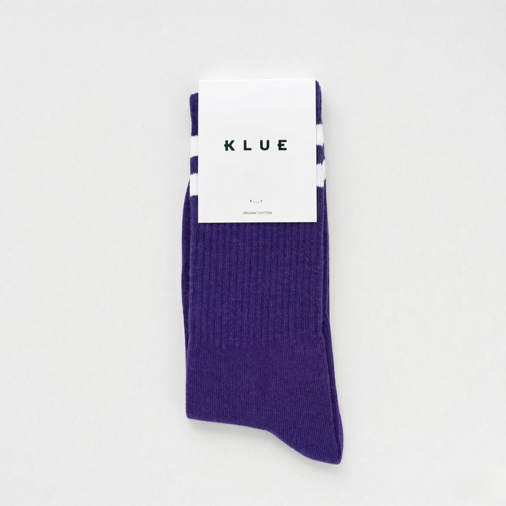 Chaussettes De Tennis En Coton Biologique - Violet Et Blanc