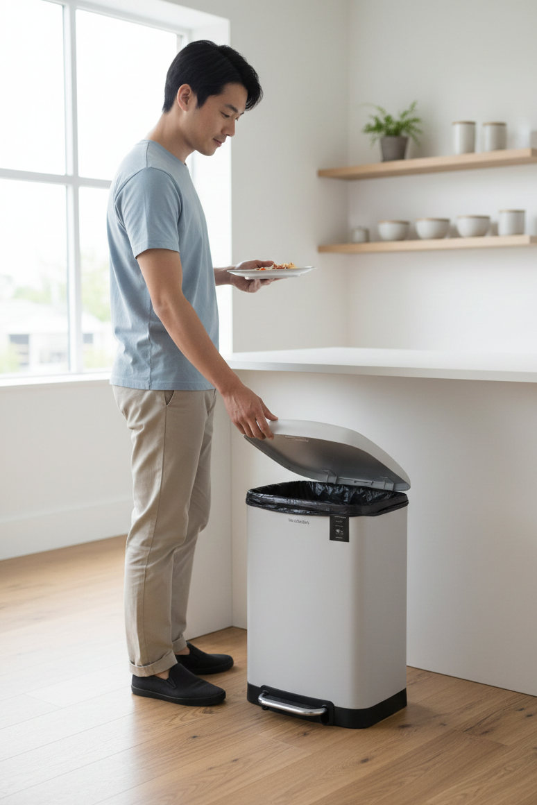 Poubelle Pédale - Blanc - 20L/30L/40L