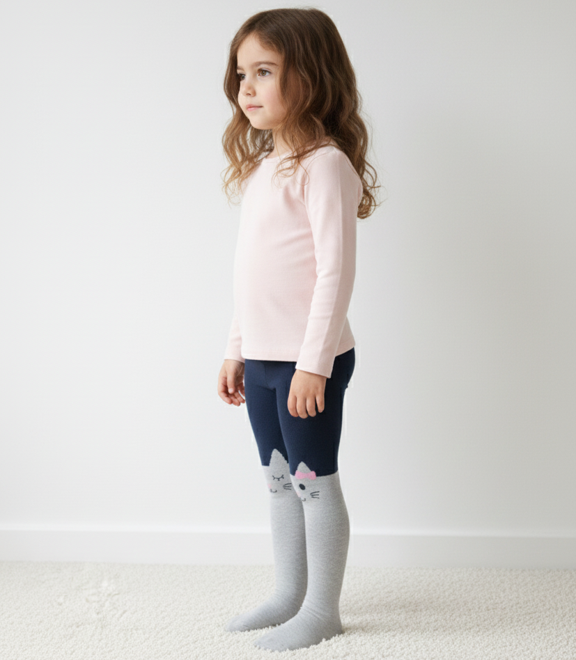 Lot De 2 Collants Chat Enfants Fille