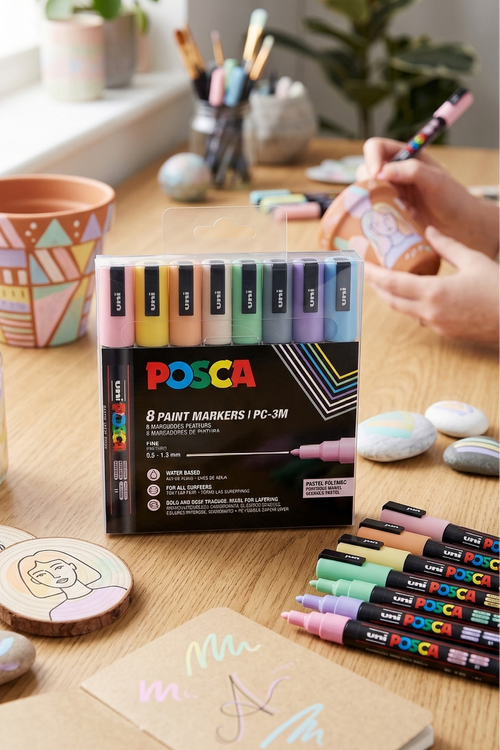 Juego de 8 marcadores de punta universal - Colores pastel