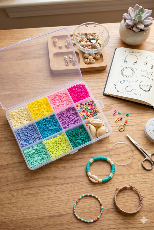 Boite De 11 Couleurs Pop De Perles Heishi 3 Mm + Accessoires