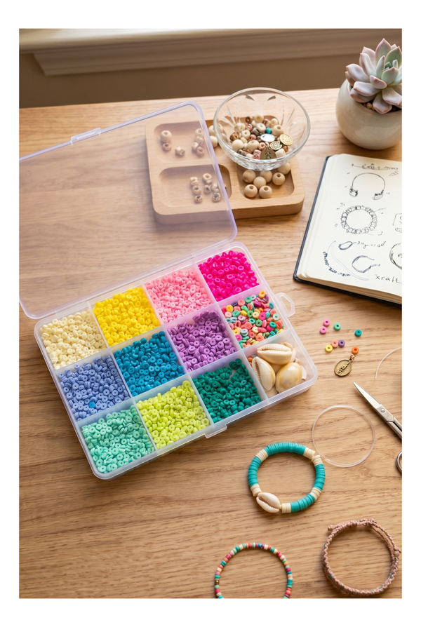 Boite De 11 Couleurs Pop De Perles Heishi 3 Mm + Accessoires