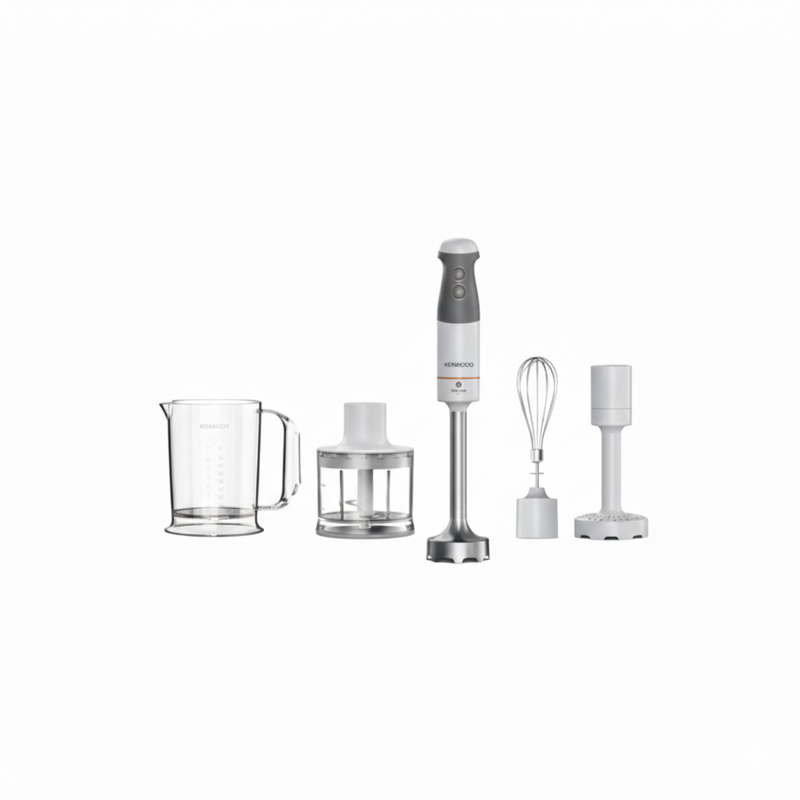 Mixeur Plongeant avec 5 accessoires - Triblade - 850W - Blanc/Gris