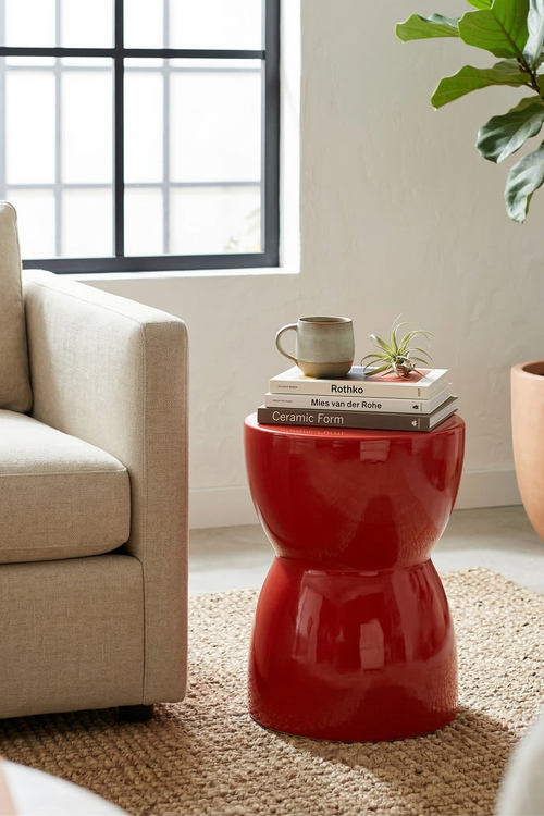 Tabouret En Céramique - Rouge