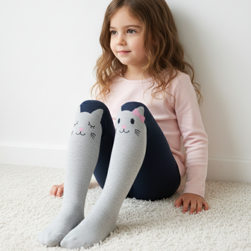 Lot De 2 Collants Chat Enfants Fille