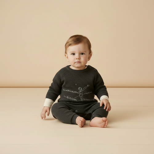 Frog Print La Marche - Camille - Dark Gray - 100% Cashmere