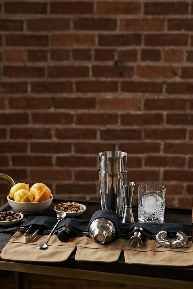 Professional Cocktail Set 9 Pieces In Stainless Steel
