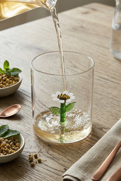 Monterey - Lot De 2 Gobelets Marguerites - Verre Borosilicate