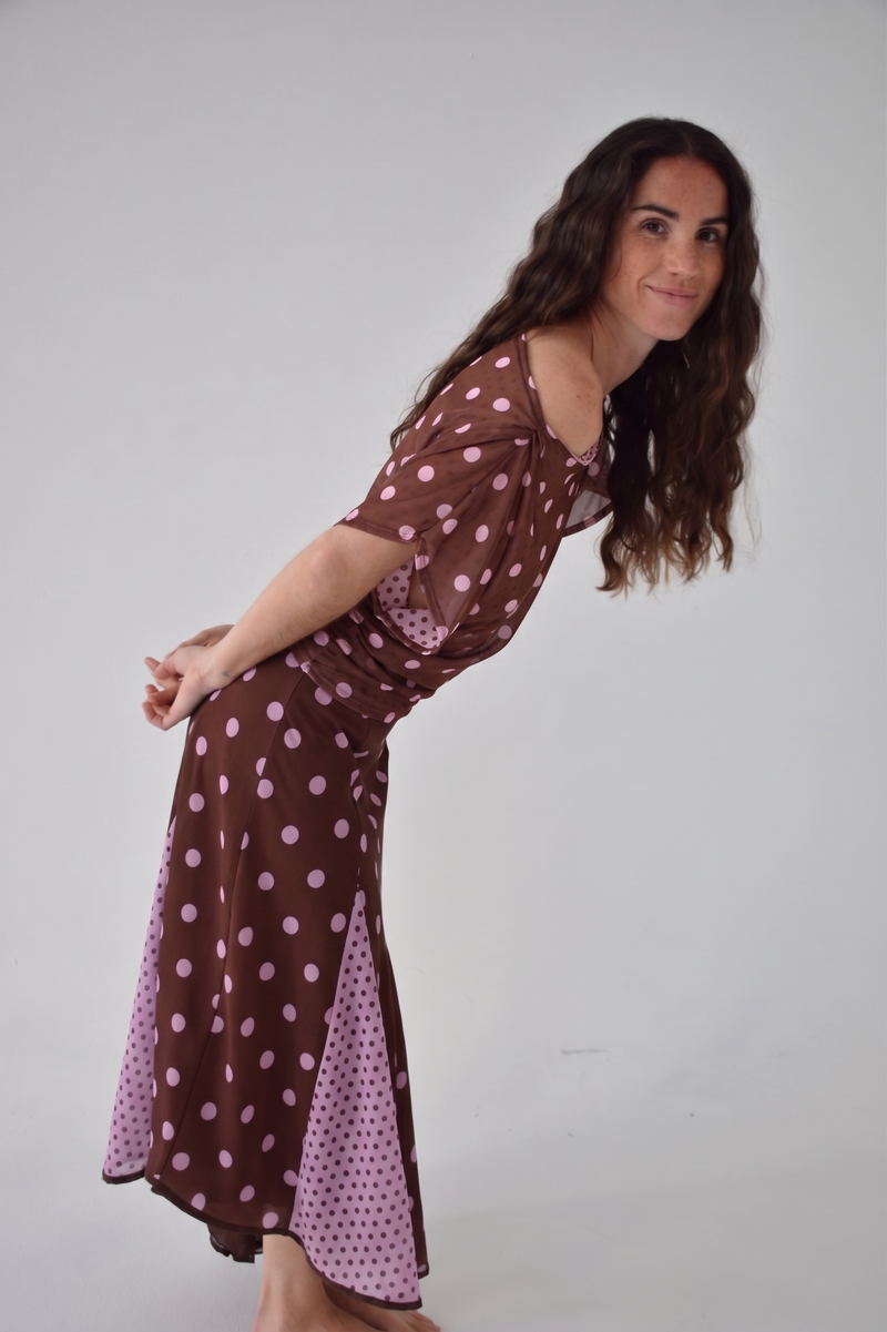 Top Jimena Topos Marron y Rose