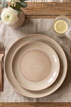 Iris Taupe - Servicio de mesa de 12 piezas - Gres reactivo - Taupe