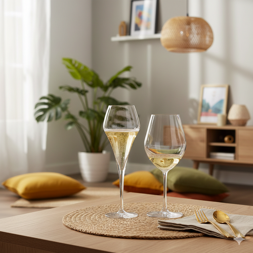 Lot De 6 Flûtes - 21cl + 6 Verres À Pied - 25cl - Lys