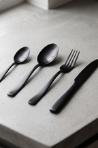 Cutlery 24 Pieces - Stainless Steel - Black