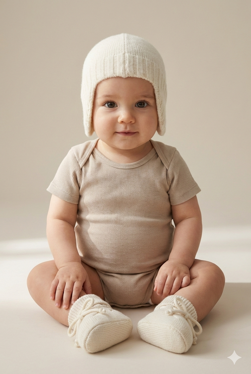 Print Stars Slippers - Lilou - Off White - 100% Cashmere