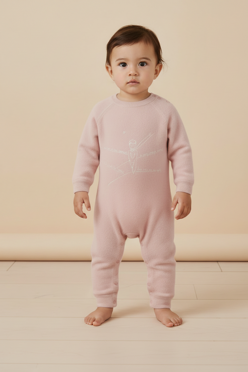 Frog Print La Marche - Camille - Light Pink - 100% Cashmere